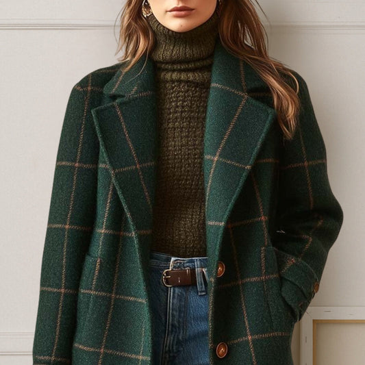 Women’s Long Plaid Coat