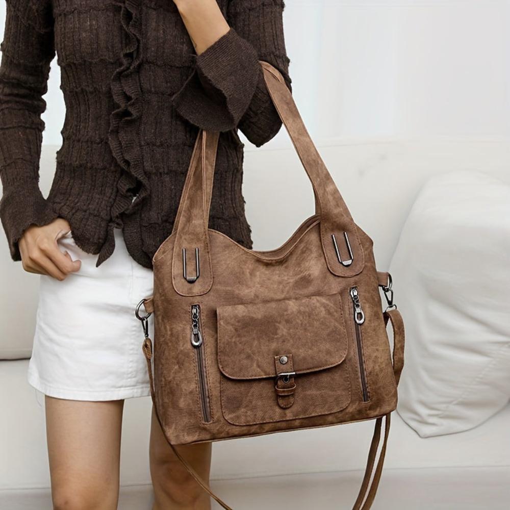 Women’s Khaki Detachable Strap Shoulder Bag