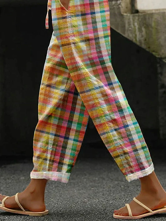 ZENARIA – COMFORTABLE CHECKERED PANTS