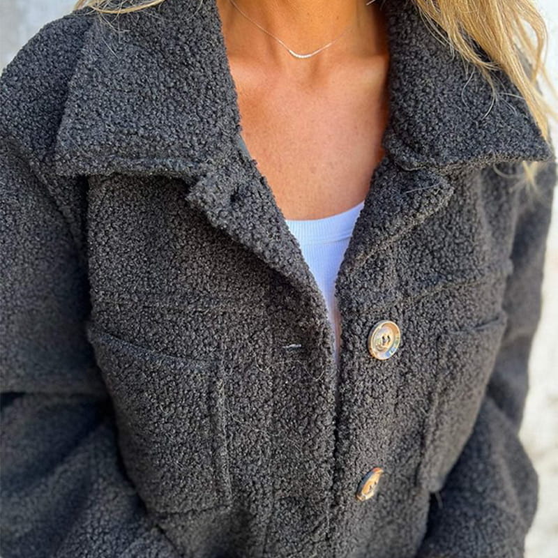 Women's Relaxed Fit Button Front Notch Lapel Coat