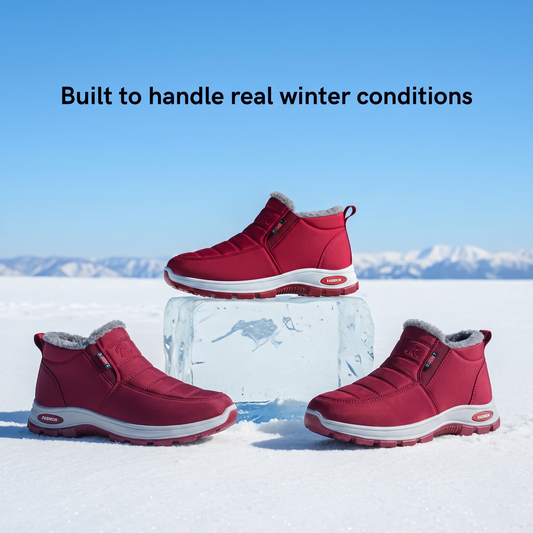 Sianna™ | Quilted Waterproof Slip-On Ankle Boots Red