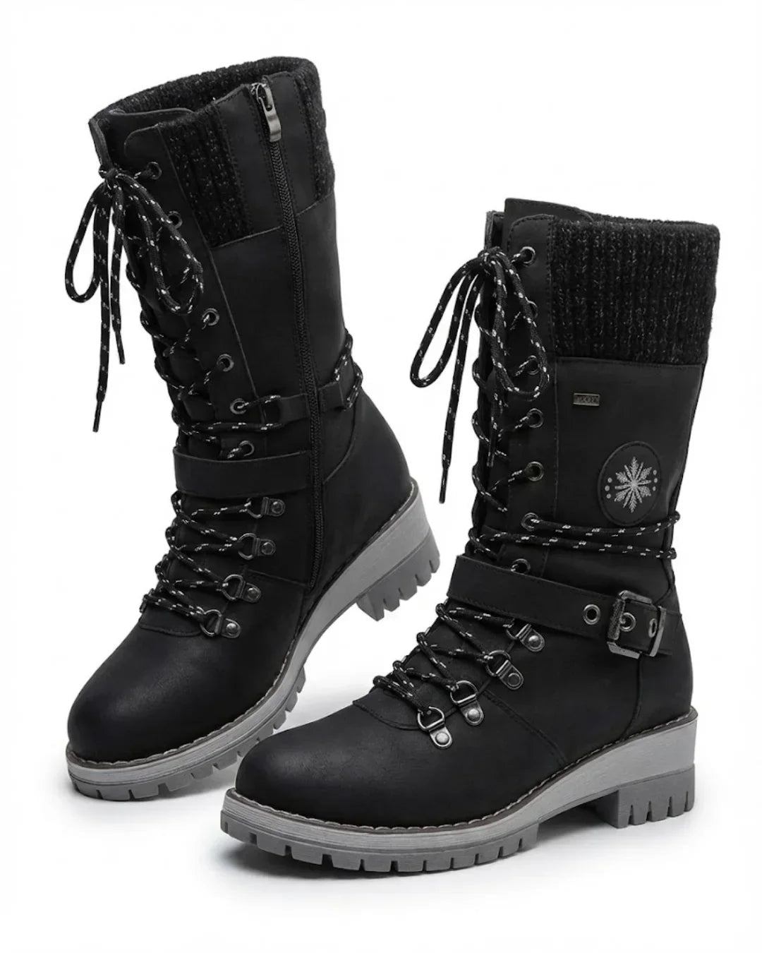 Women’s Lace Up Buckle Strap Hiking Boots