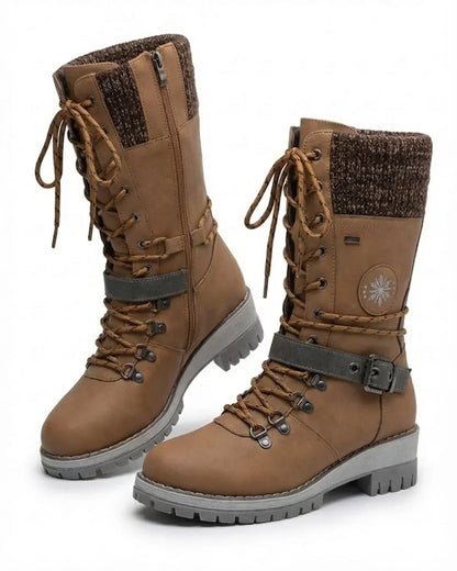 Women’s Lace Up Buckle Strap Hiking Boots