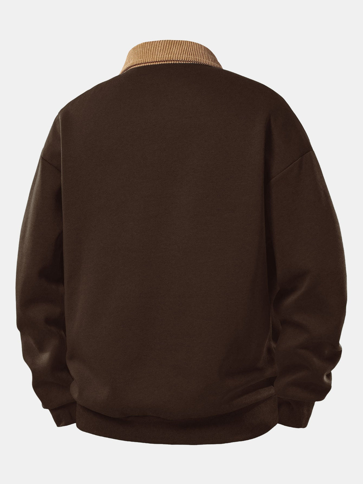 Men’s Relaxed Fit Contrast Corduroy Polo Collar Sweatshirt