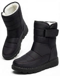 Women’s Quilted Hook-And-Loop Plush-Lined Snow Boots