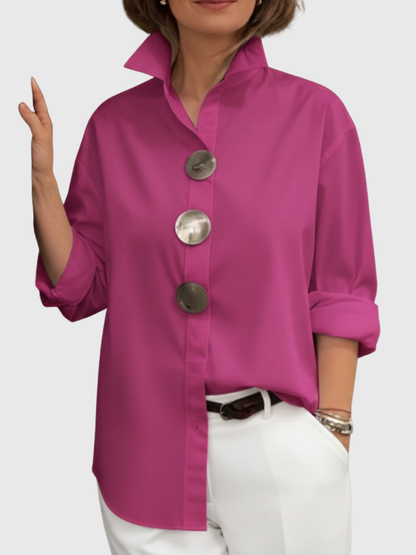 Rachel | Statement Button Stand Collar Blouse