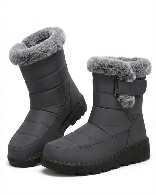 Women’s Faux Fur Trim Buckle Winter Boots