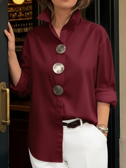 Rachel | Statement Button Stand Collar Blouse