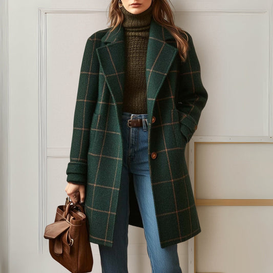 Women’s Long Plaid Coat