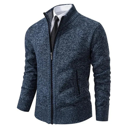 Men’s Zip Up Ribbed Knit Cardigan