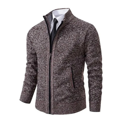 Men’s Zip Up Ribbed Knit Cardigan