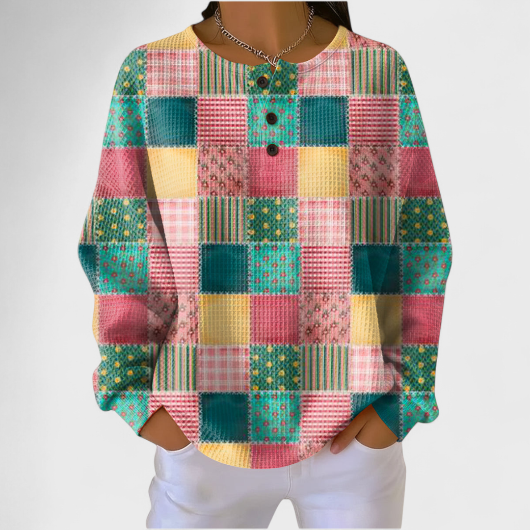 Women’s Multicolor Plaid Pullover Sweater
