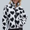 Women’s Reversible Heart Print Hooded Jacket