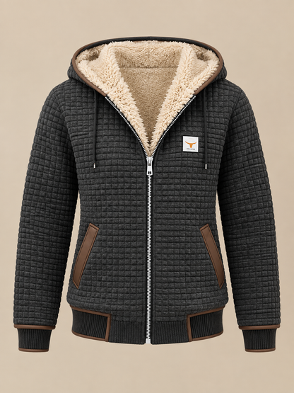 Women’s Sherpa Lined Quilted Zip Up Hooded Jacket