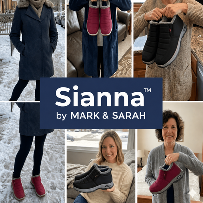 Sianna™ | Quilted Waterproof Slip-On Ankle Boots Dark Red