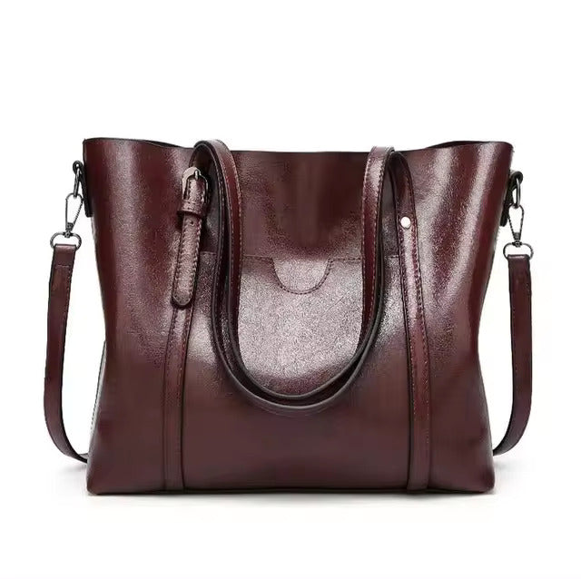 Women’s Dark Brown Top Handle Tote Bag With Shoulder Strap