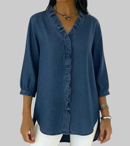 Abigail™ Elegant Denim Blouse