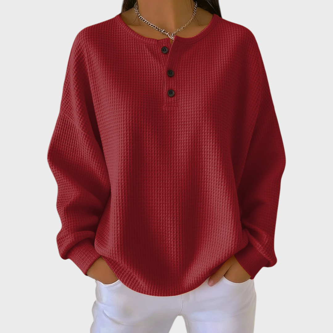 Women’s Button Neck Knit Pullover Sweater
