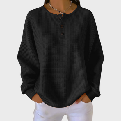 Women’s Button Neck Knit Pullover Sweater