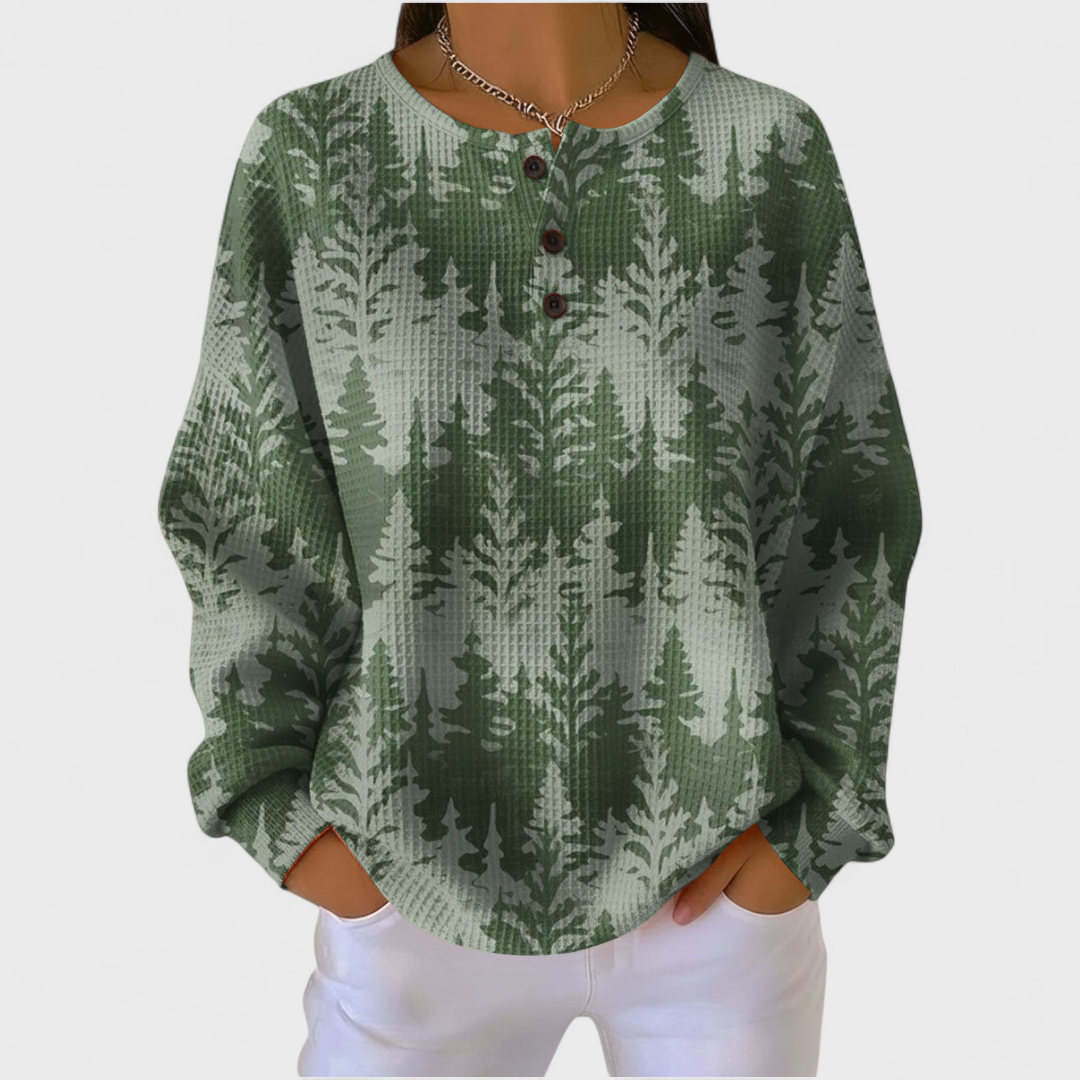 Women’s Classic Christmas Tree Print Sweater