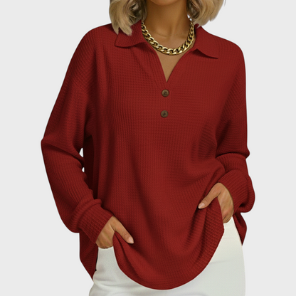 Women’s Button Neck Knit Pullover Sweater