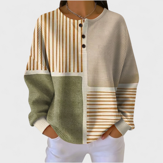 Women’s Striped Color Block Pullover Sweater