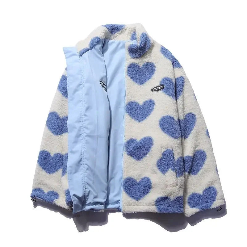 Women’s Reversible Heart Print Hooded Jacket
