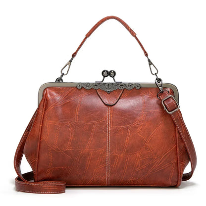 Women’s Coffee Brown Flap Magnetic Closure Shoulder Bag