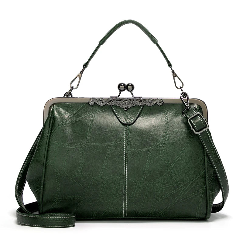 Women’s Green Flap Magnetic Closure Handbag