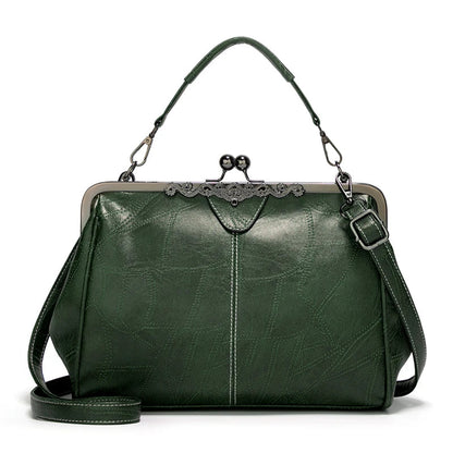 Women’s Green Flap Magnetic Closure Handbag