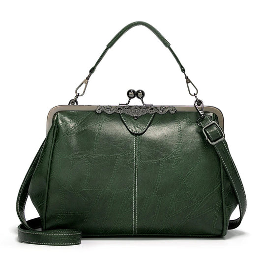 Women’s Green Flap Magnetic Closure Handbag