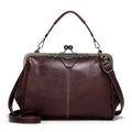 Women’s Coffee Brown Flap Magnetic Closure Shoulder Bag