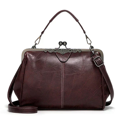 Women’s Coffee Brown Flap Magnetic Closure Shoulder Bag