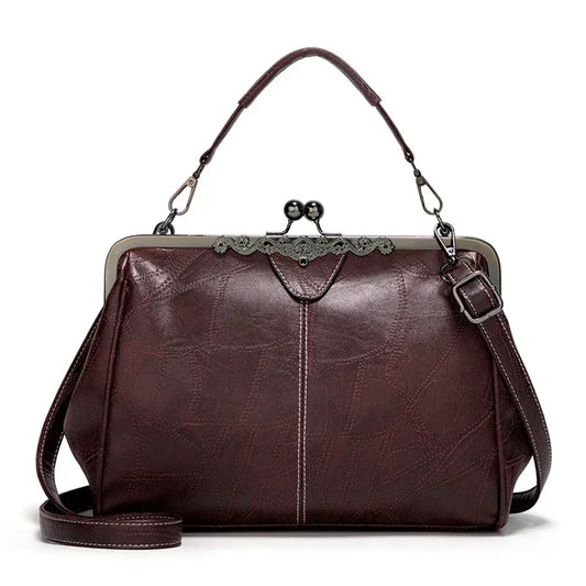 Women’s Coffee Brown Flap Magnetic Closure Shoulder Bag