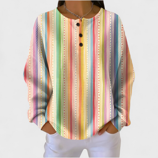 Women’s Rainbow Striped Pullover Sweater