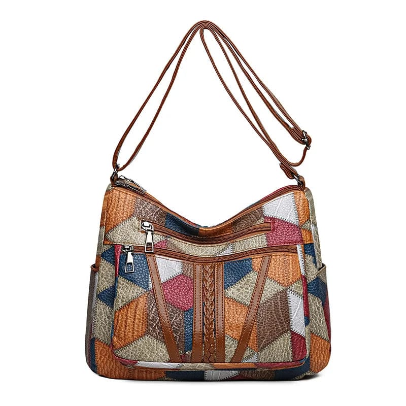 Women’s Mosaic Print Multi Zip Handbag