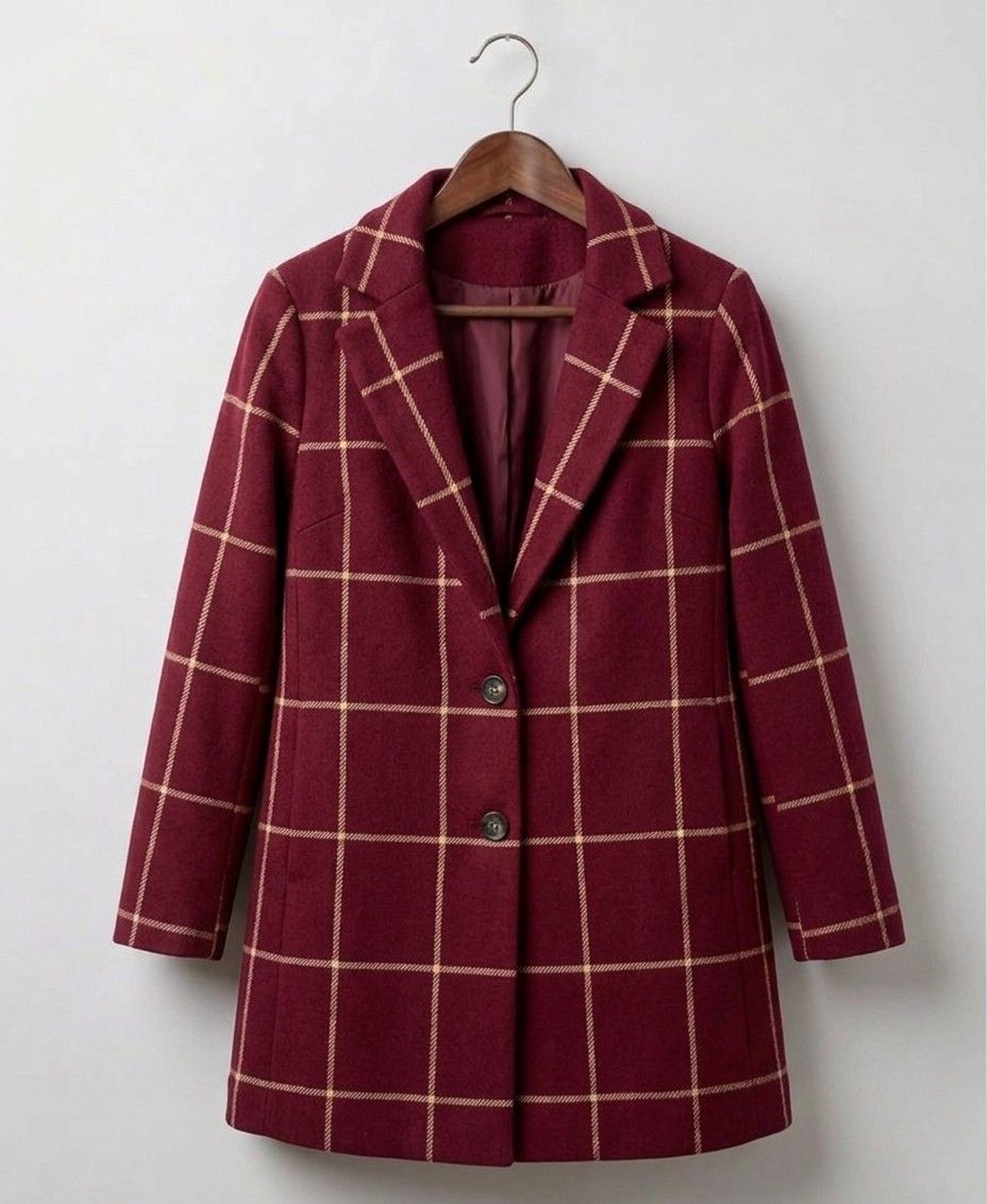 Women’s Long Plaid Coat