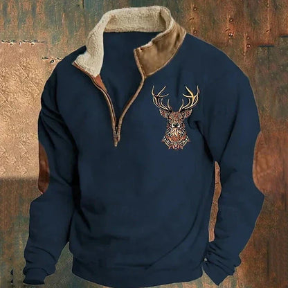 Men’s Warm Deer Pattern Knit Sweater