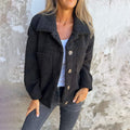 Women's Relaxed Fit Button Front Notch Lapel Coat