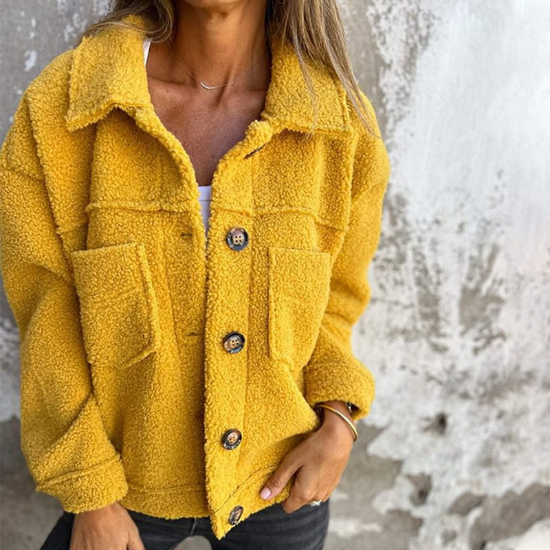 Women's Relaxed Fit Button Front Notch Lapel Coat