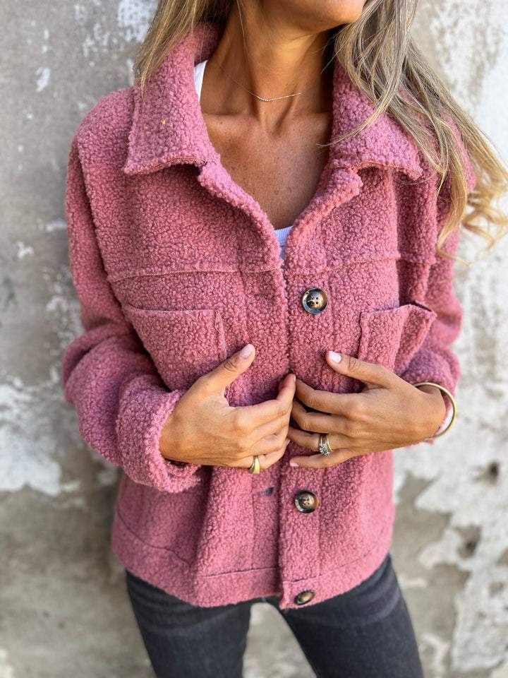 Women's Relaxed Fit Button Front Notch Lapel Coat