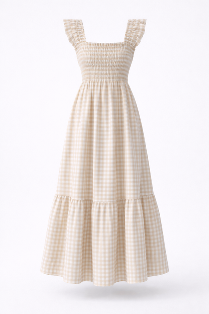 Lily | Gingham Smocked Maxi Dress