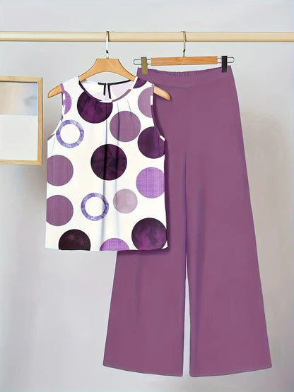 Courtney | Ensemble à pois violets