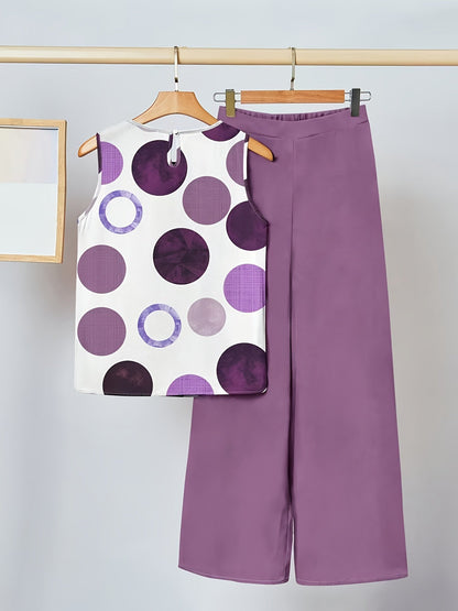 Courtney | Ensemble à pois violets