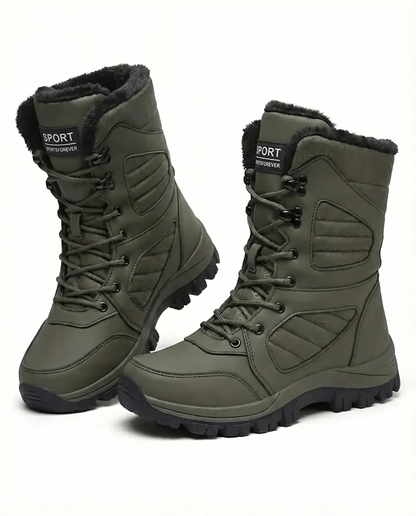 Women’s Plush-Lined Lug-Sole Lace-Up Snow Boots