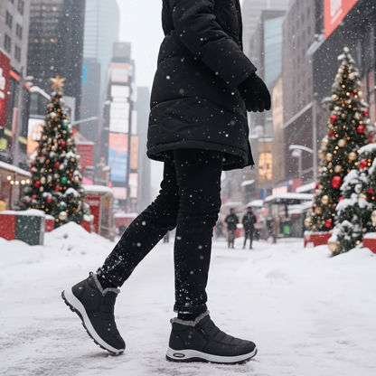 Sianna™ | Quilted Waterproof Slip-On Ankle Boots Black