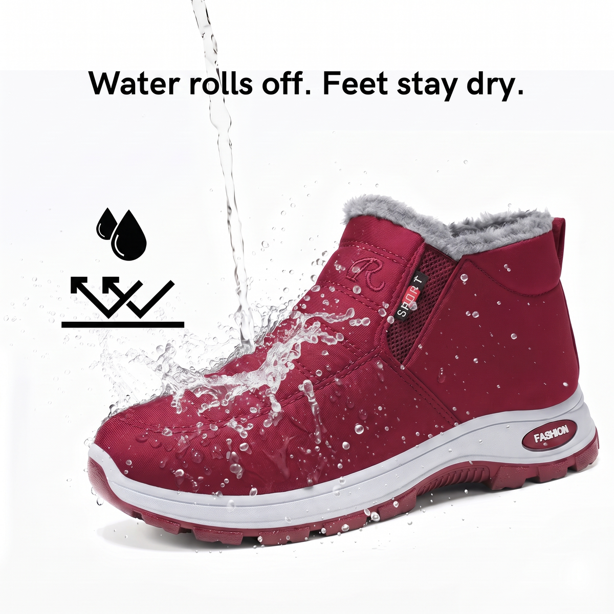Sianna™ | Quilted Waterproof Slip-On Ankle Boots Dark Red