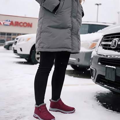 Sianna™ | Quilted Waterproof Slip-On Ankle Boots Red