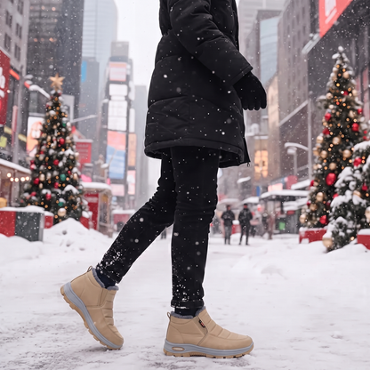 Sianna™ | Quilted Waterproof Slip-On Ankle Boots Beige