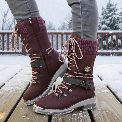 Women’s Lace Up Buckle Strap Hiking Boots